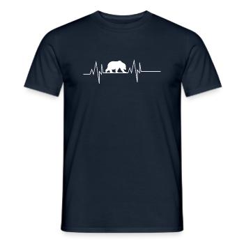 Battement de cœur d’ours - T-shirt homme - marine - Devant - AI Model Male 178 light (178cm)