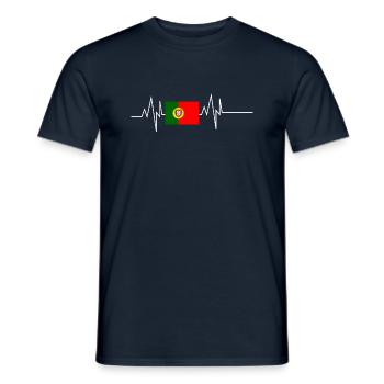 Portugal Flagge Herzschlag - Männer T-Shirt - Navy - Vorne - AI Model Male 178 light (178cm)