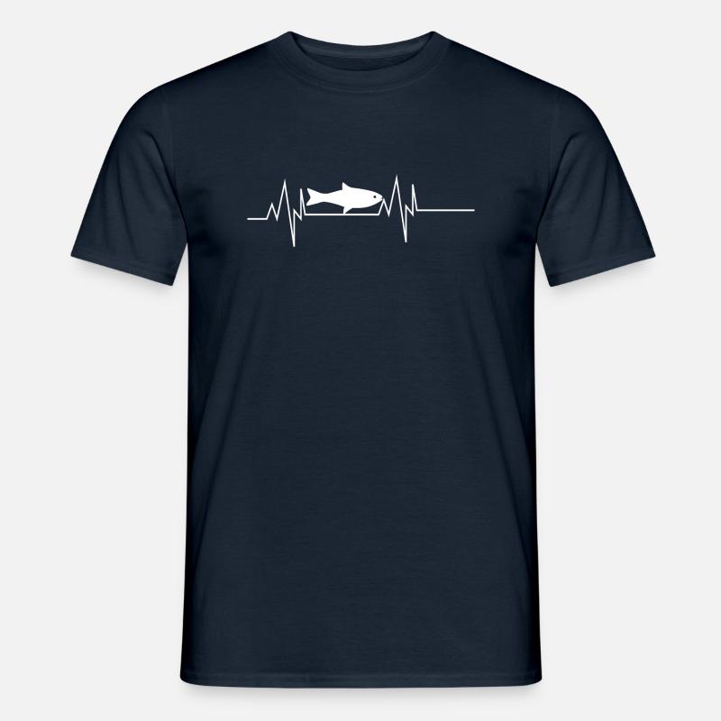 Fisch Herzschlag - Männer T-Shirt - Navy