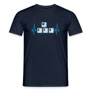 Touches du clavier WASD de l’ordinateur - T-shirt homme - marine - Devant - AI Model Male 178 light (178cm)