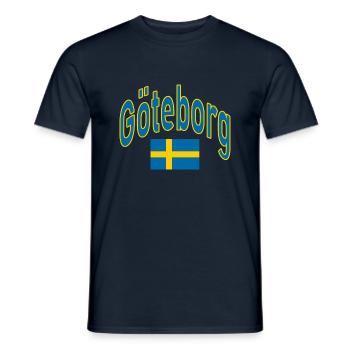 Gothenburg Sweden Flag - Men's T-Shirt - navy - Front - AI Model Male 178 light (178cm)