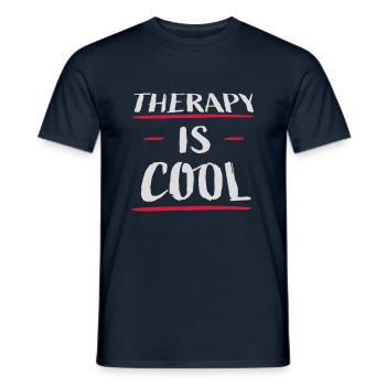 therapy is cool Zitat - Männer T-Shirt - Navy - Vorne - AI Model Male 178 light (178cm)