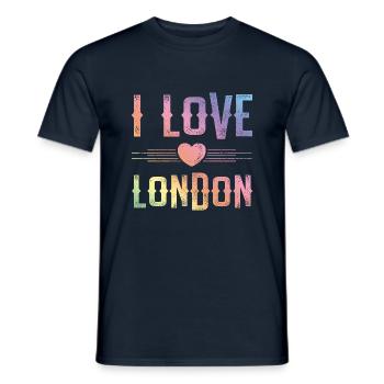 I Love London - Men's T-Shirt - navy - Front - AI Model Male 178 light (178cm)