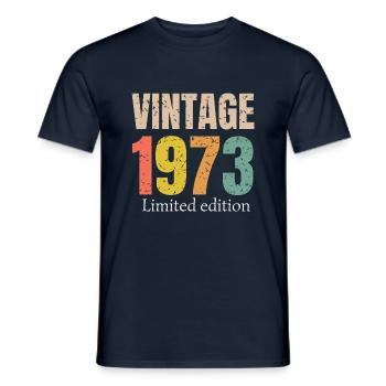 Jahrgang 1973 Limitierte Auflage - Männer T-Shirt - Navy - Vorne - AI Model Male 178 light (178cm)