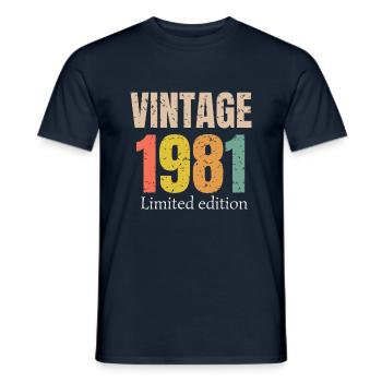 Vintage 1981 Limited Edition - Men's T-Shirt - navy - Front - AI Model Male 178 light (178cm)