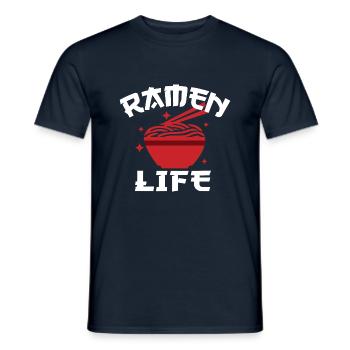 Ramen Life, Lustige Ramen-Nudeln, Japan Essen - Männer T-Shirt - Navy - Vorne - AI Model Male 178 light (178cm)