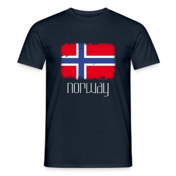 Voyage de pêche en Norvège personnalisable - T-shirt homme - marine - Devant - AI Model Male 178 light (178cm)