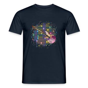 Gitarre - Männer T-Shirt - Navy - Vorne - AI Model Male 178 light (178cm)