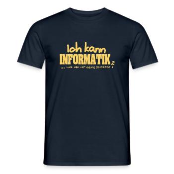 Saying career computer science - Men's T-Shirt - navy - Front - AI Model Male 178 light (178cm)
