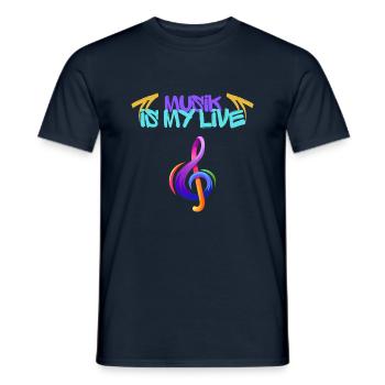 Musik - Männer T-Shirt - Navy - Vorne - AI Model Male 178 light (178cm)