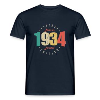 1934 Vintage Anniversaire Rétro Cadeau 1934 - T-shirt homme - marine - Devant - AI Model Male 178 light (178cm)