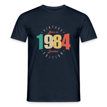 1984 Vintage Retro Anniversary Gift 1984 - Men's T-Shirt - navy - Front - AI Model Male 178 light (178cm)