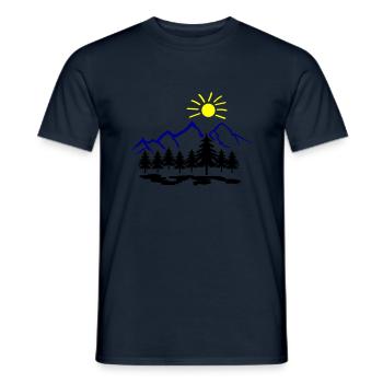 Nature Montagnes - T-shirt homme - marine - Devant - AI Model Male 178 light (178cm)