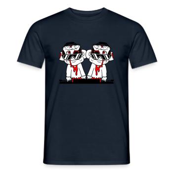 DJ Zombies Friends Team Horreur Halloween Mixer - T-shirt homme - marine - Devant - AI Model Male 178 light (178cm)