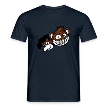 2 Funny Monkey Faces Two Friends Crew Team - T-shirt homme - marine - Devant - AI Model Male 178 light (178cm)