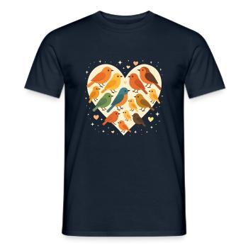 Oiseaux et papillons - T-shirt homme - marine - Devant - AI Model Male 178 light (178cm)