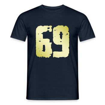69 Nombre Vintage - T-shirt homme - marine - Devant - AI Model Male 178 light (178cm)