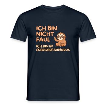 Ich bin nicht faul, ich bin im Energiesparmodus - Männer T-Shirt - Navy - Vorne - AI Model Male 178 light (178cm)