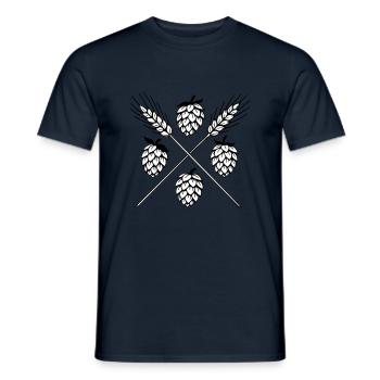 Hops and barley - beer - Men's T-Shirt - navy - Front - AI Model Male 178 light (178cm)