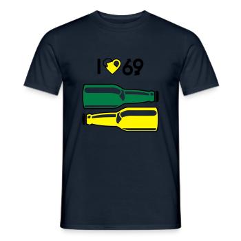 I love 69 - Men's T-Shirt - navy - Front - AI Model Male 178 light (178cm)