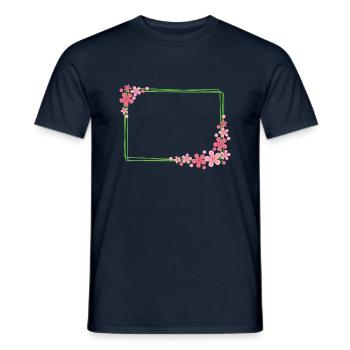 Frame with flowers - Men's T-Shirt - navy - Front - AI Model Male 178 light (178cm)