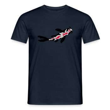 Koi Fish Nishikigoi Design - Men's T-Shirt - navy - Front - AI Model Male 178 light (178cm)