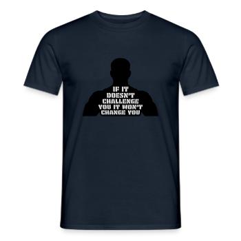 Séance d’entraînement Fitness Motivation Citation - T-shirt homme - marine - Devant - AI Model Male 178 light (178cm)