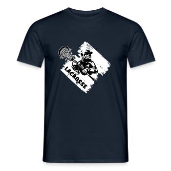 lacrosse lax lacrosse racket lacrosse player - Men's T-Shirt - navy - Front - AI Model Male 178 light (178cm)