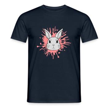 Éclaboussures de couleur gouttes lapin éclaboussures - T-shirt homme - marine - Devant - AI Model Male 178 light (178cm)