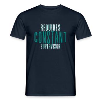 Nécessite une supervision constante 4 - T-shirt homme - marine - Devant - AI Model Male 178 light (178cm)