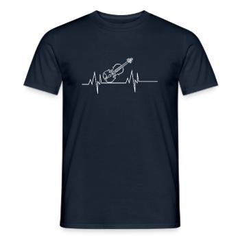 Violin Heartbeat - Men's T-Shirt - navy - Front - AI Model Male 178 light (178cm)