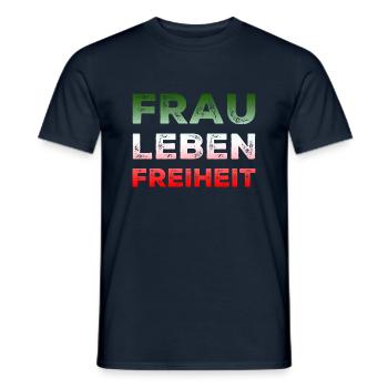 Frau Leben Freiheit Iran - Männer T-Shirt - Navy - Vorne - AI Model Male 178 light (178cm)