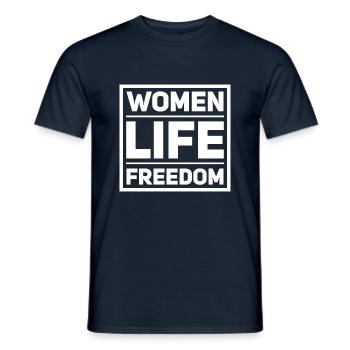 Liberté de vie des femmes - T-shirt homme - marine - Devant - AI Model Male 178 light (178cm)