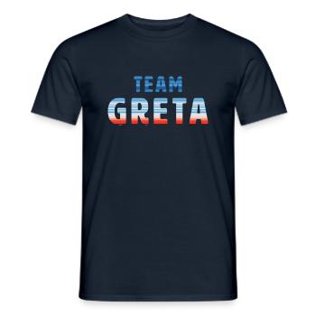 Team Greta | Warming Stripes - Männer T-Shirt - Navy - Vorne - AI Model Male 178 light (178cm)