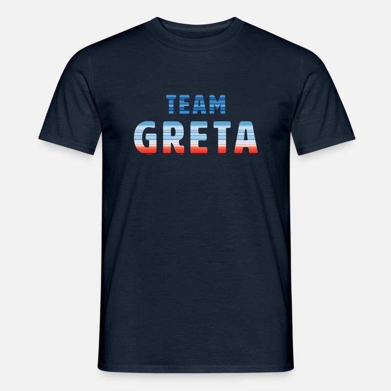 Team Greta | Warming Stripes - Männer T-Shirt - Navy