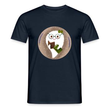 Ghost Library - Men's T-Shirt - navy - Front - AI Model Male 178 light (178cm)