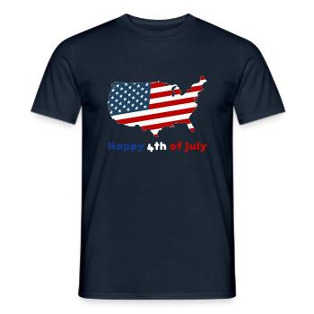 Alles Gute zum 4. Juli, Unabhängigkeitstag, USA, Sterne - Männer T-Shirt - Navy - Vorne - AI Model Male 178 light (178cm)