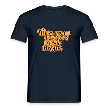 Take your eyes - Men's T-Shirt - navy - Front - AI Model Male 178 light (178cm)