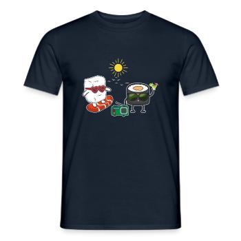Kawaii Funny Japanese Sushi Hello Summer Love - Männer T-Shirt - Navy - Vorne - AI Model Male 178 light (178cm)