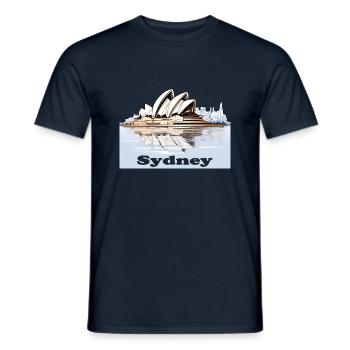 Sydney, a cosmopolitan city on the coast of Australia - Men's T-Shirt - navy - Front - AI Model Male 178 light (178cm)