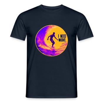 I Need Wave - Surfer - Men's T-Shirt - navy - Front - AI Model Male 178 light (178cm)