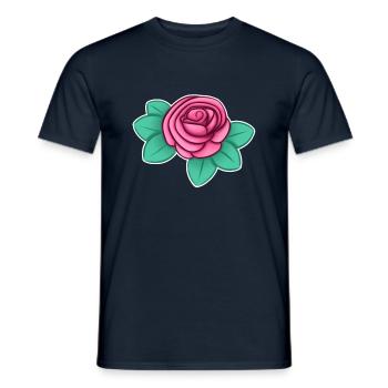 Rose - Männer T-Shirt - Navy - Vorne - AI Model Male 178 light (178cm)