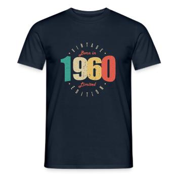 1960 Vintage Anniversaire Rétro Cadeau 1960 - T-shirt homme - marine - Devant - AI Model Male 178 light (178cm)