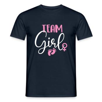 Team Girl - Gender Reveal Celebration Baby Shower - Männer T-Shirt - Navy - Vorne - AI Model Male 178 light (178cm)