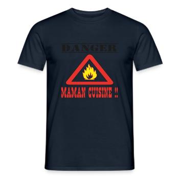 Danger maman cuisine - T-shirt homme - marine - Devant - AI Model Male 178 light (178cm)