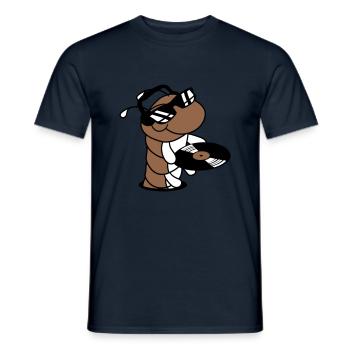 DJ Caterpillar Vinyle Disque Lunettes De Soleil Musique de Fête - T-shirt homme - marine - Devant - AI Model Male 178 light (178cm)