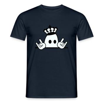 Cute Metal Halloween Ghost King Crown Ghost - Men's T-Shirt - navy - Front - AI Model Male 178 light (178cm)