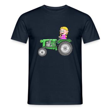 Traktor Kinder - Männer T-Shirt - Navy - Vorne - AI Model Male 178 light (178cm)