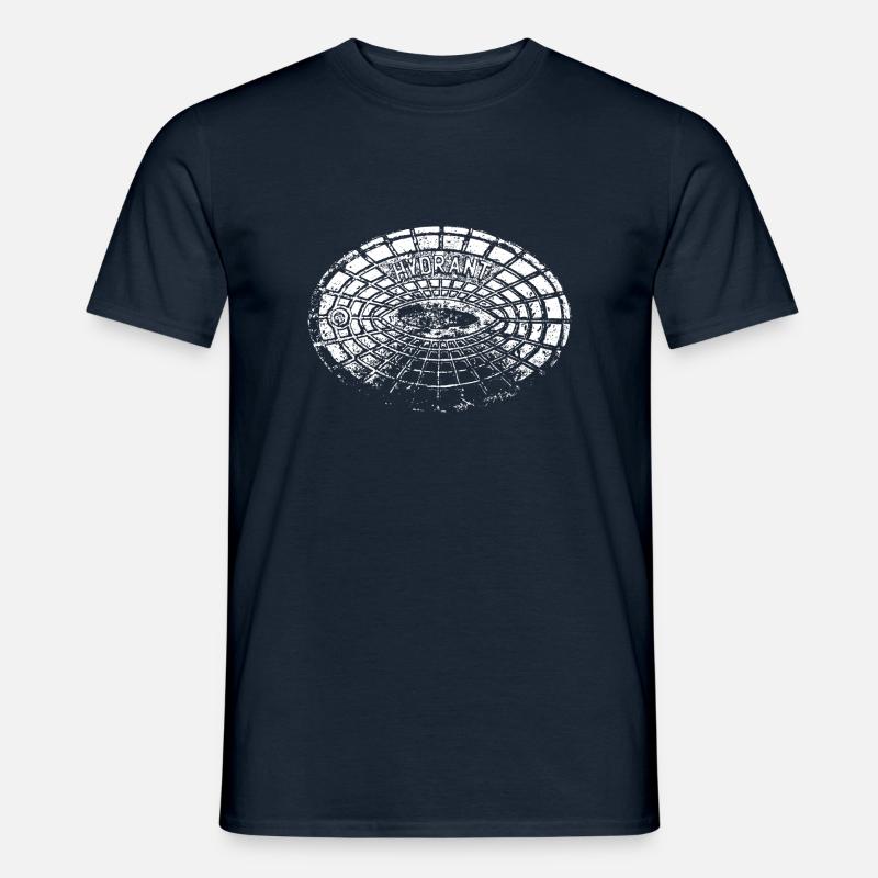 Holländischer Mannloch- / Hydrantendeckeldruck "Hydrant" - Männer T-Shirt - Navy