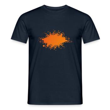 Farbe Klecks Spritzer Maler Geschenk bunt orange - Männer T-Shirt - Navy - Vorne - AI Model Male 178 light (178cm)